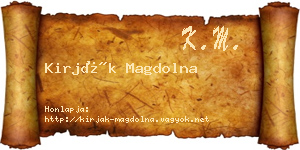 Kirják Magdolna névjegykártya